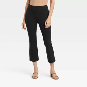 Women's Super-High Rise Slim Fit Cropped Kick Flare Pull-On Pants - A New Day Bl